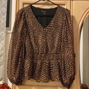 1 State Leopard Animal Print Blouse